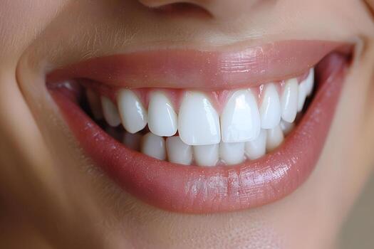 Bright natural smile after cosmetic treatment