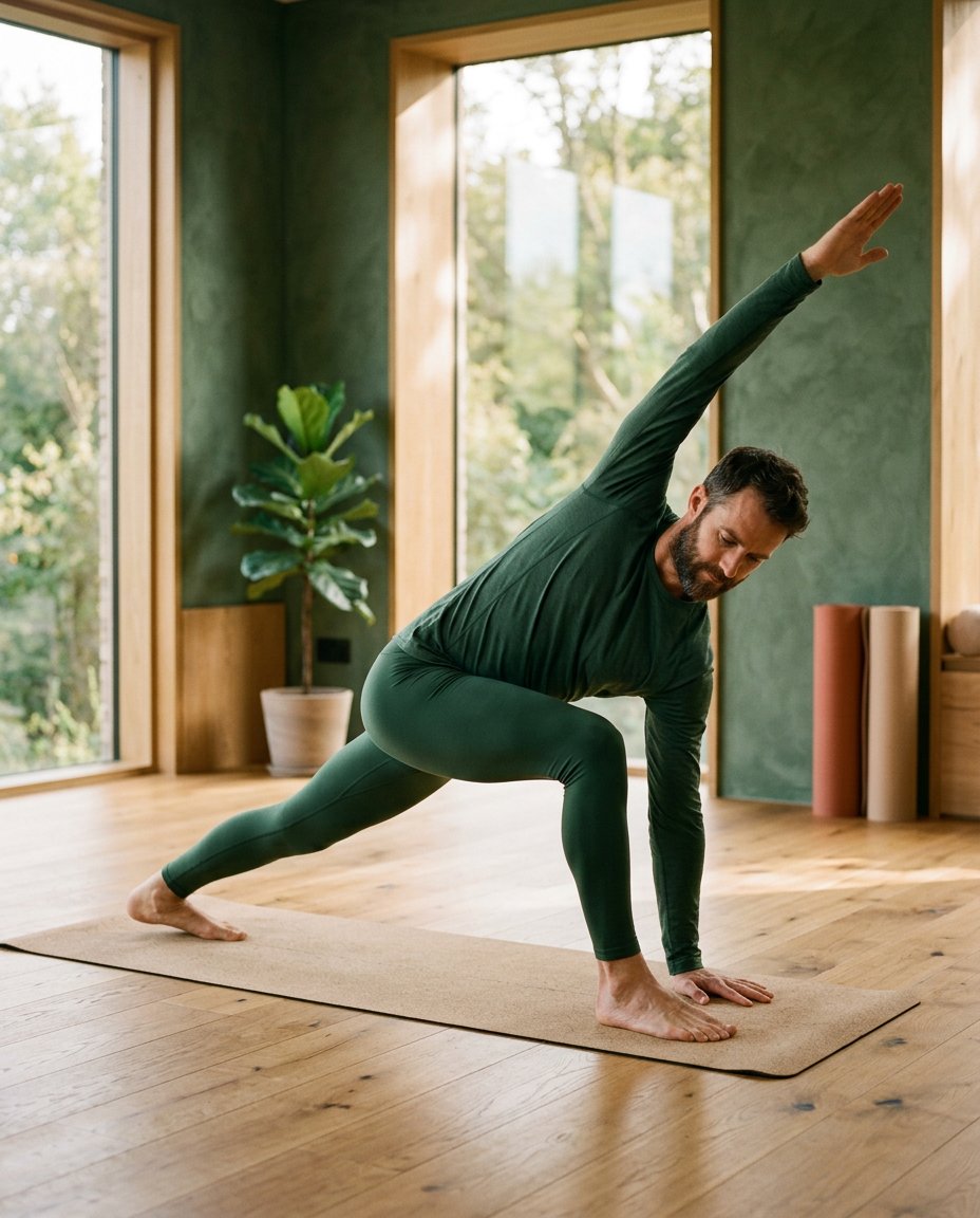 A student moving through a strong yoga flow
