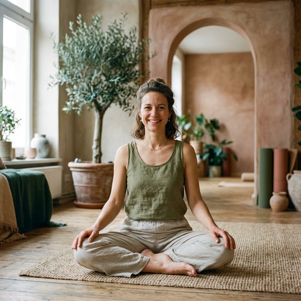 Eila yoga teacher Nia in the studio