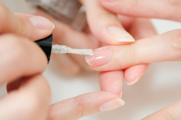 Close-up of professional nail artistry