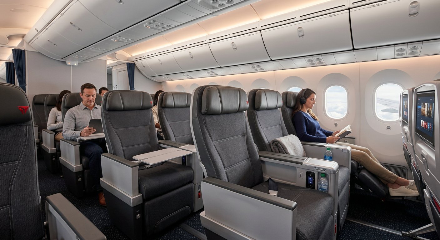 Premium economy cabin interior